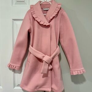 Janie and Jack Pink Ruffle Belted Cape